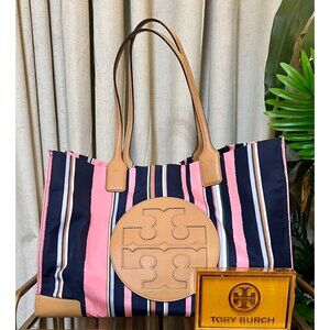 Tory Burch Multi Striped Ella Tote